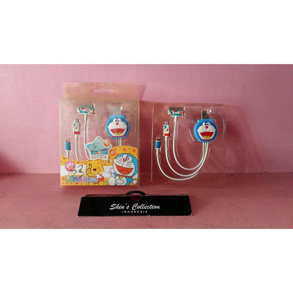 Dây Cáp Sạc 3 Trong 1 Hình Doraemon Xinh Xắn Tiện Dụng