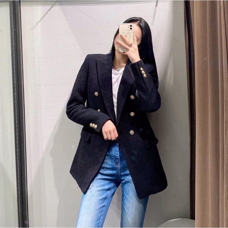 ODER áo khoác blazer chất dạ tweed