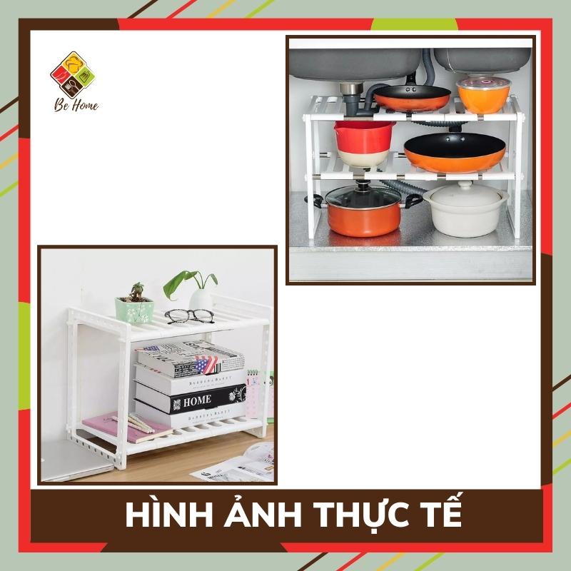Kệ gầm bếp 2 tầng BEHOMEMALL Kệ để đồ nhà bếp đa năng tiện dụng tiết kiệm không gian