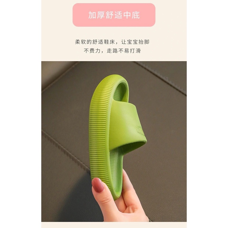 Dép Xỏ Ngón Màu Trơn Đế Dày Chống Trượt Cho Bé 1-8 Tuổi