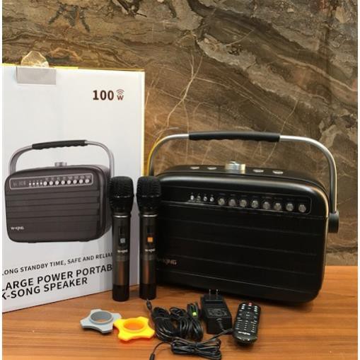 Loa karaoke bluetooth W-King K9 tặng kèm 2 mic hát karaoke, Loa kéo hát karaoke Công Suất lớn 100W- BH 12 tháng