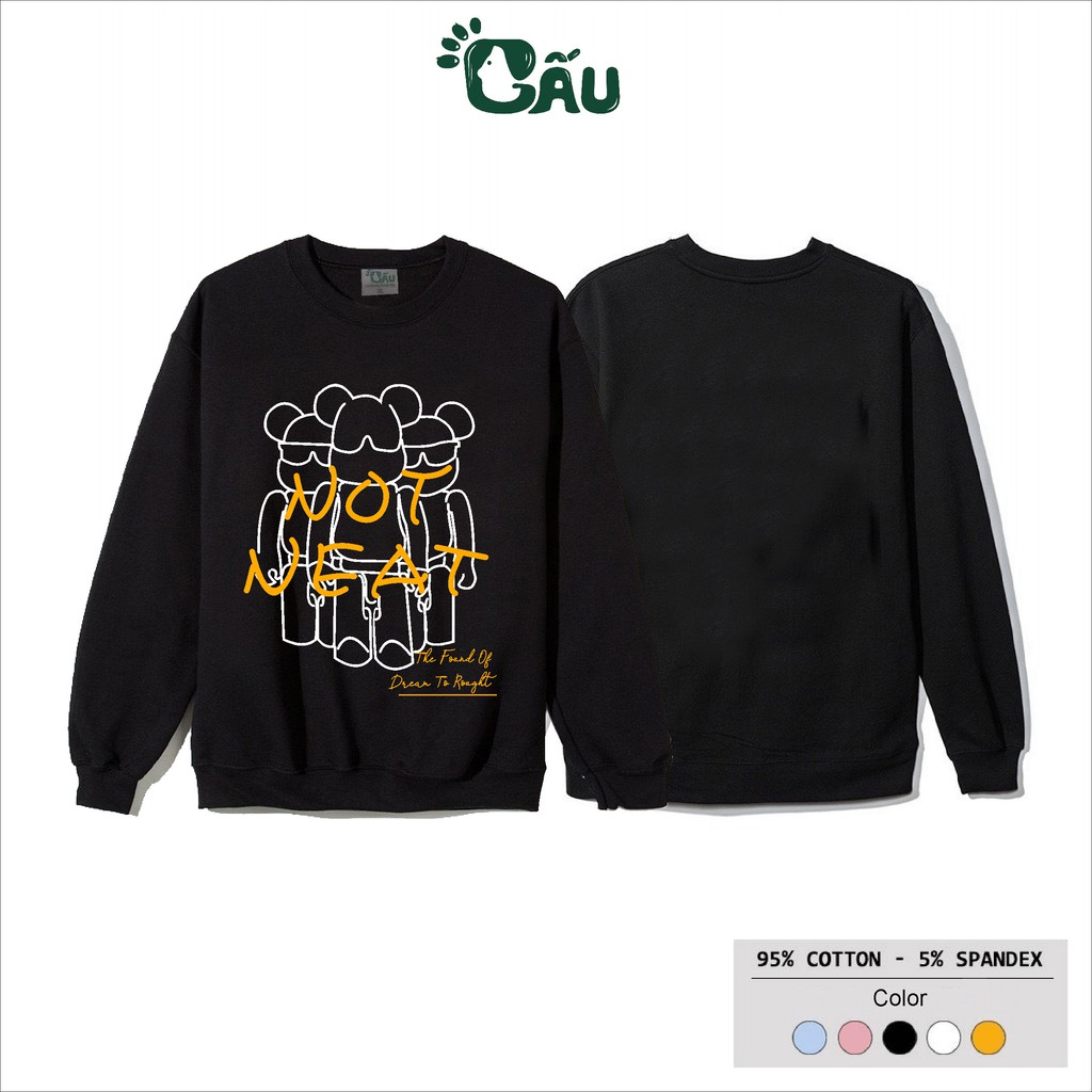 Áo sweater GẤU 194 vải thu đông co dãn, dày dặn mềm mịn form rộng phong cách Unisex - Not Neat | BigBuy360 - bigbuy360.vn