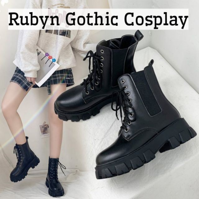 giày martin nữ [CÓ SẴN] 🔥 Giày boot cổ cao chiến binh phong cách cosplay ( Size 35 - 40 ) 🔥