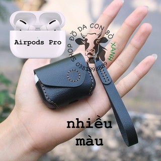 Bao da đựng Airpods Pro, Airpod Pro handmade "100% da thật"