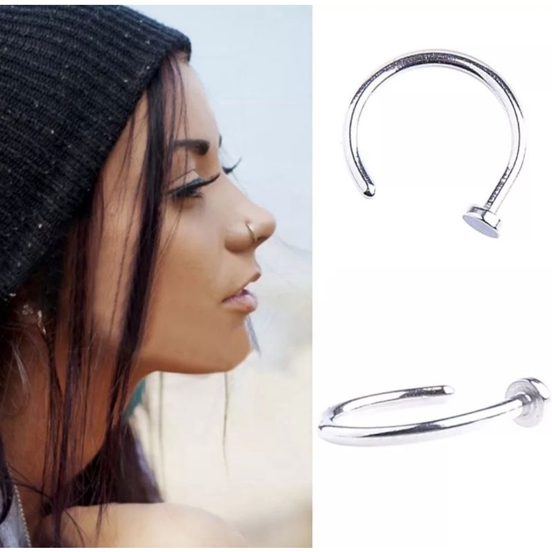 KHUYÊN MŨI TRÒN (8mm) - Khuyên Mũi Nửa Vòng - Thân siêu mỏng 0.8mm/1mm - 69STORE
