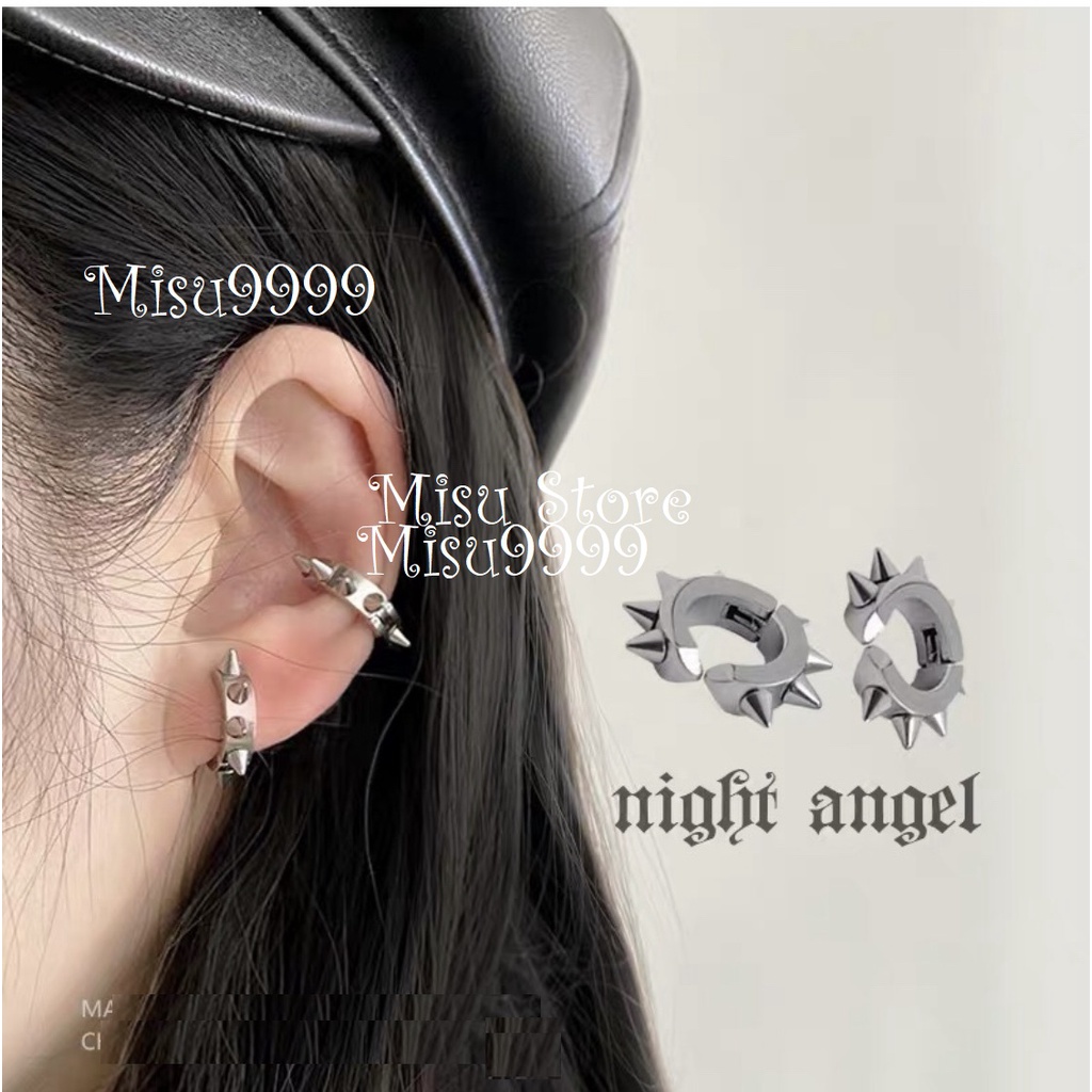 Kẹp titan đính mũi gai nhọn nam nữ