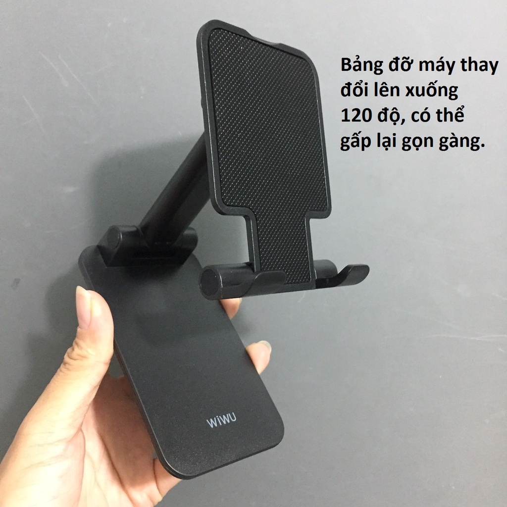 Giá đỡ nhôm xếp gọn WiWU Adjustable Desktop Stand ZM103 cho điện thoại