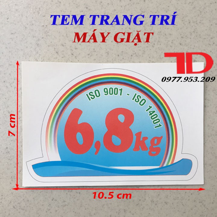 Tem dán trang trí Máy Giặt loại 6.8KG