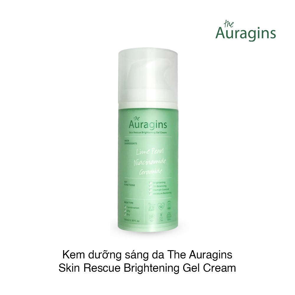 Gel Dưỡng Ẩm Ngừa Mụn, Giảm Thâm The Auragins Skin Rescue Brightening Gel Cream