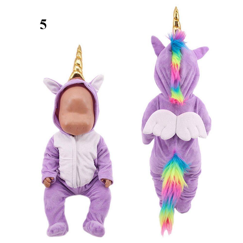 Bộ Đồ Ngủ Liền Thân Họa Tiết Động Vật Hoạt Hình Cầu Vồng Dành Cho Búp Bê 18