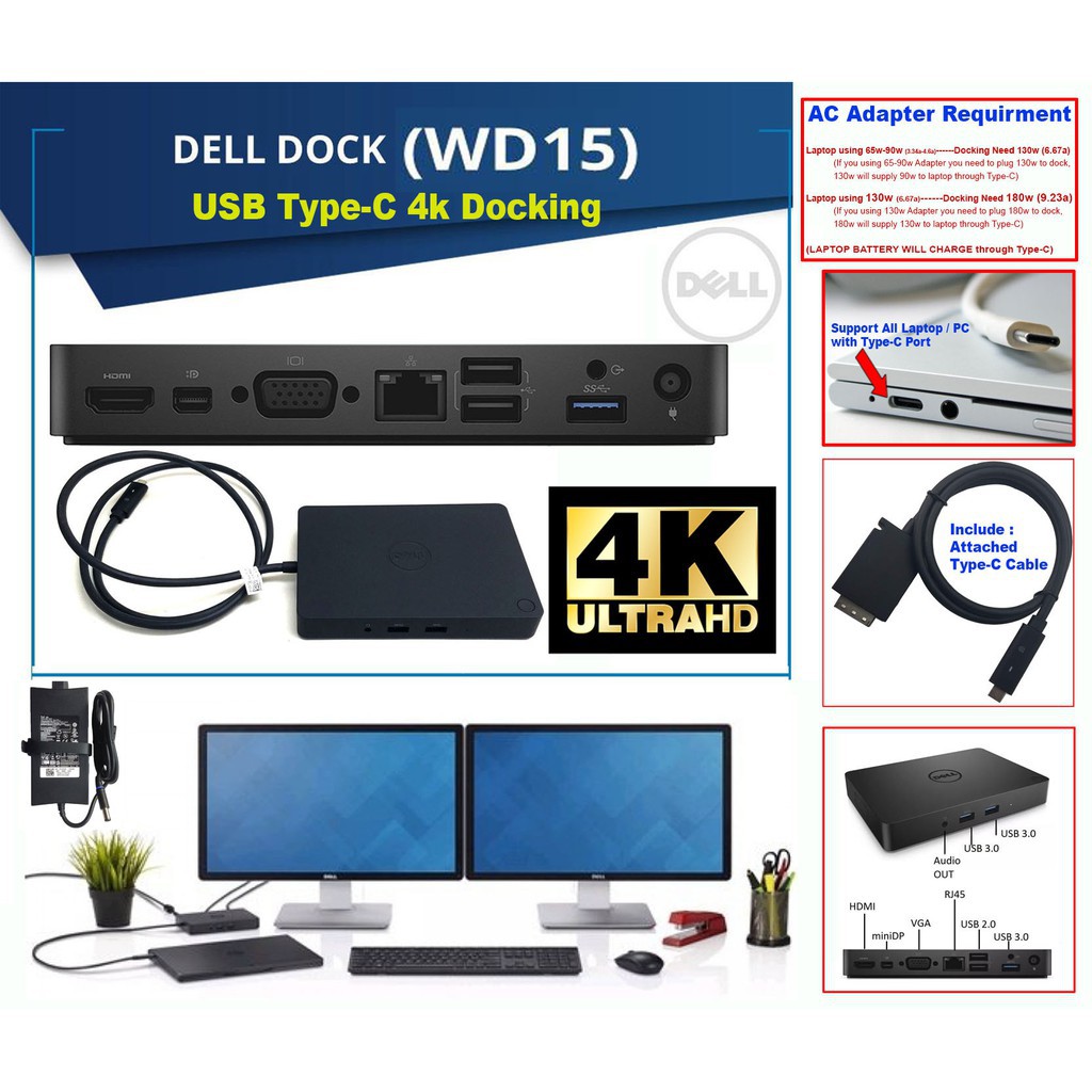 Docking Dell WD15 - Đế kết nối Dell WD15