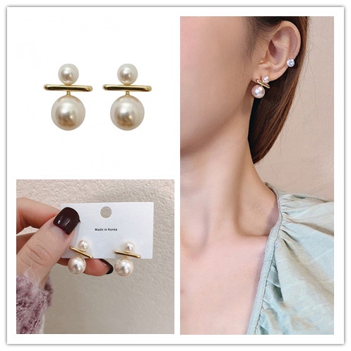 Bông Tai Mạ Bạc 925 Đính Ngọc Trai Phong Cách retro Thời Trang Cho Nữ