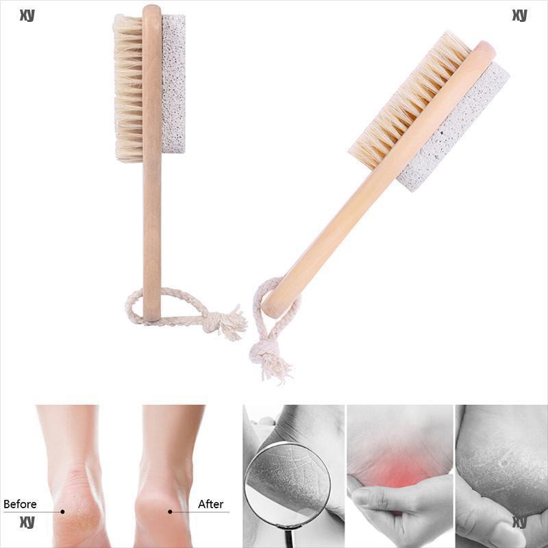 (Hàng Mới Về) Dụng Cụ Tẩy Tế Bào Chết Tay Cầm Bằng Gỗ