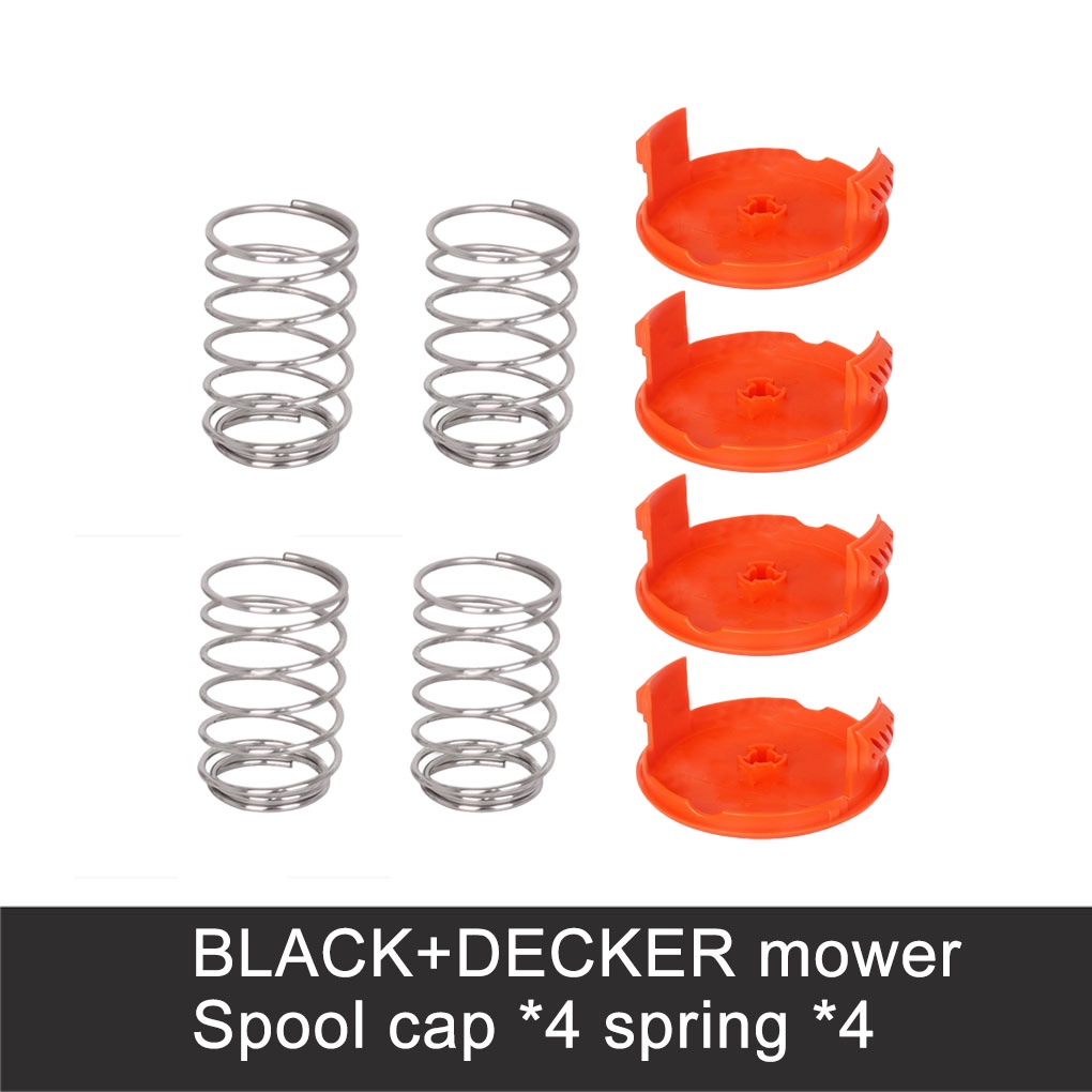 [CHOO] Replacement for Black Decker Grass Trimmer 4pcs Cover Cap and 4pcs Springs RC-100-P Lawn Mower Spare Parts