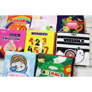 Bộ 4 cuốn sách kích thích thị giác mini cloth book