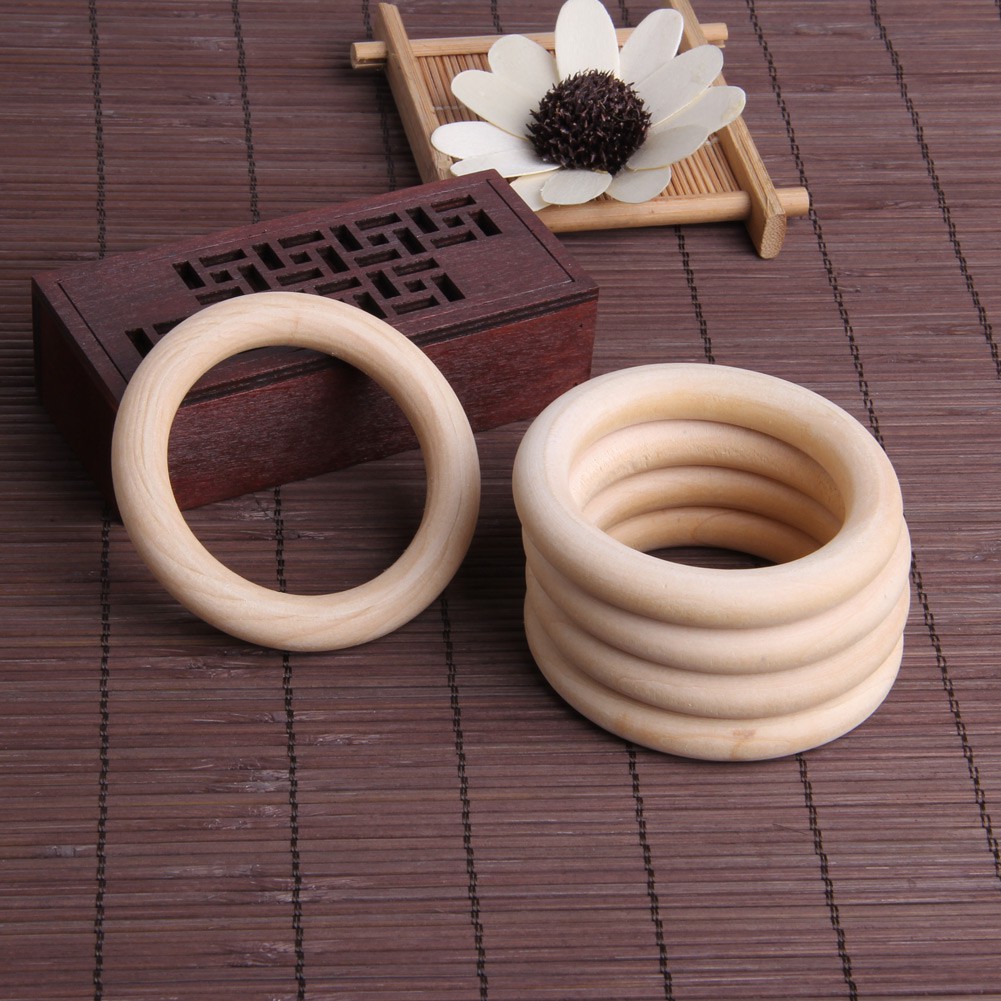 Bộ 5 Vòng Gỗ 70Mm Làm Vòng Tay / Vòng Cổ / Vòng Tay / Vòng Cổ