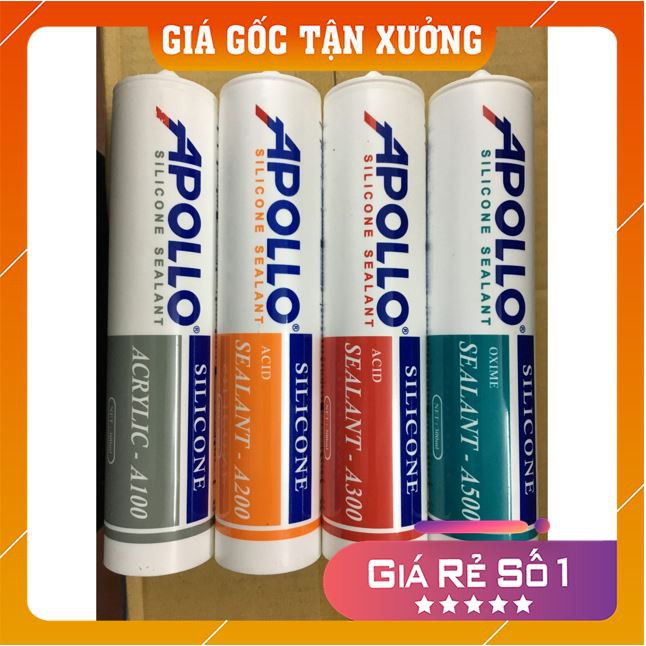 [GIÁ SỐC] Keo Apollo silicone (Silicon) đa năng A100, A200, A300, A500 chuyên dán kính bê tông CHÍNH HÃNG Giá sỉ
