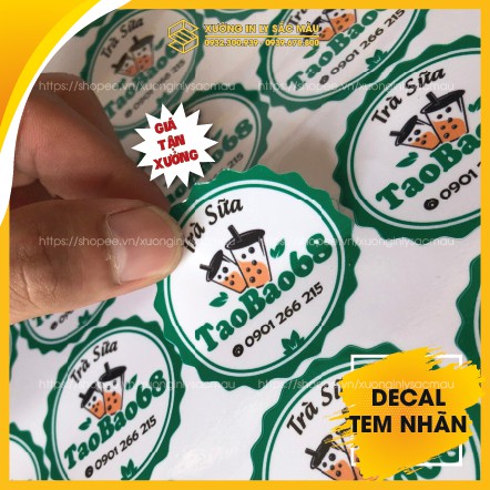 1m Decal nhựa, tem nhãn thiết kế và in ấn theo yêu cầu