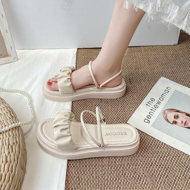 Dép sandal nữ quai ngang bèo nhúm đi 2 kiểu mã DE21