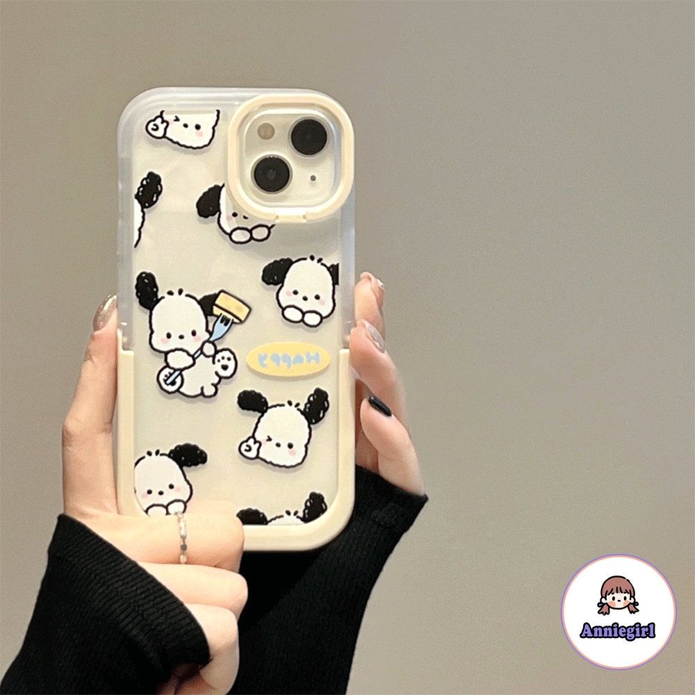 Ốp Điện Thoại TPU Mềm Hình Bánh Pochacco Hoạt Hình Có Giá Đỡ Cho IPhone 14 13 12 11 Pro Max