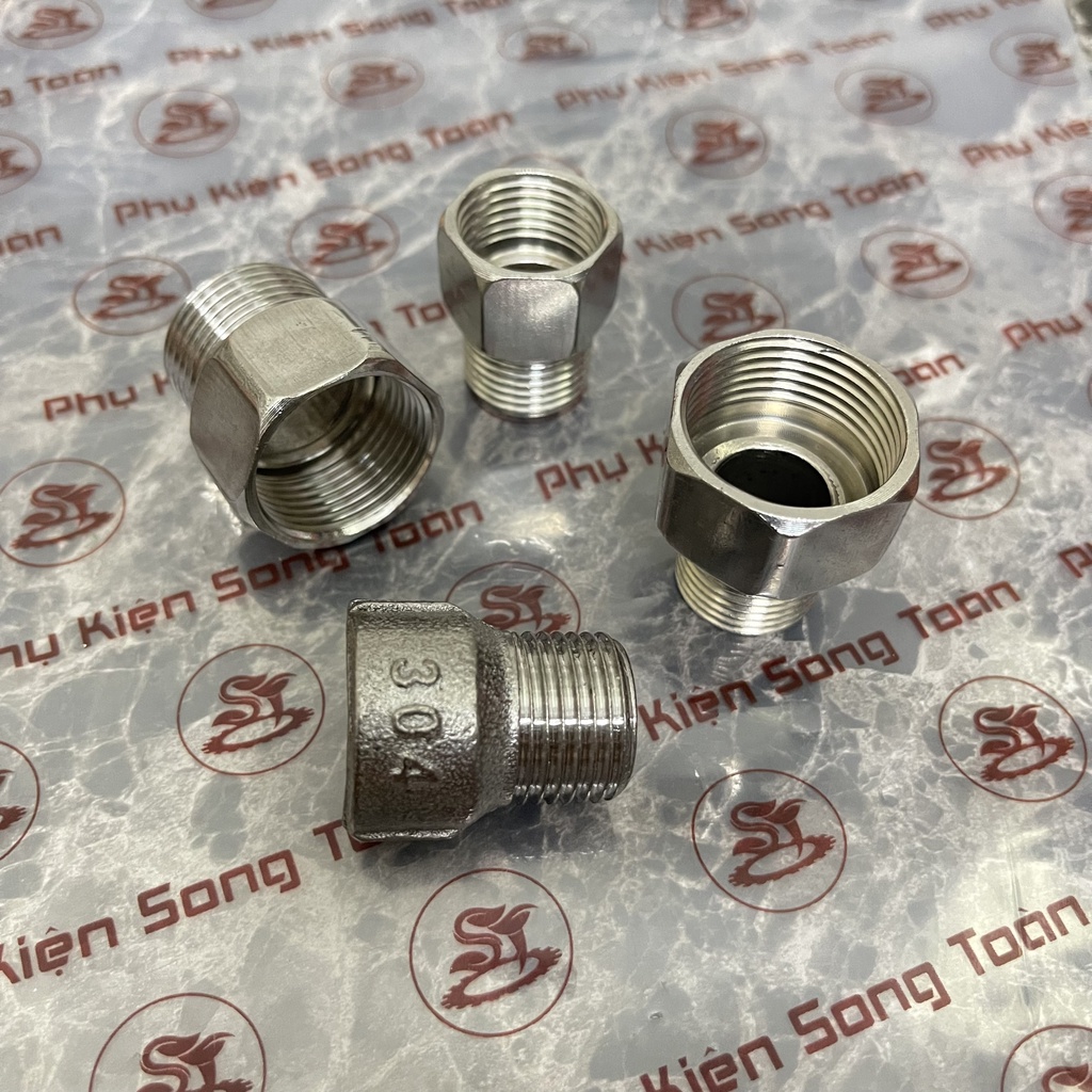 [LƠ REN INOX] Ren trong ren ngoài - Bằng Inox (Inox pipe fitting Adaptor female to male) - Sơ mi &amp; Cả rá ngược