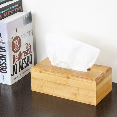 ET✨ Towel Paper Simple Storage Box Fashion Bamboo Living Room Tray Car Trays