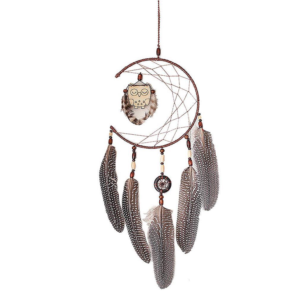 Dreamcatcher hình chim cú đính lông vũ