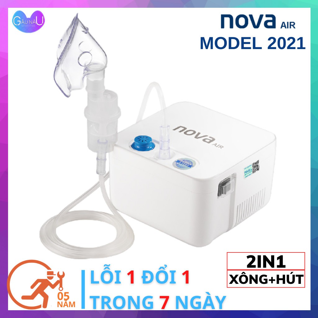 Máy Xông Khí Dung + Hút Rửa Mũi 2 Trong 1 NOVA AIR Việt Nhật Mới 2021