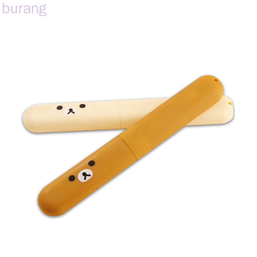 Set 2 Hộp Đựng Bàn Chải Đánh Răng Hình Gấu Dễ Thương Tiện Dụng