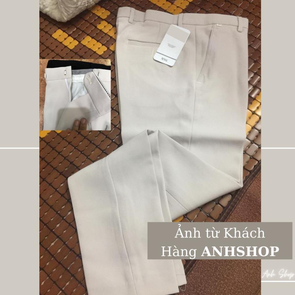Quần Tây Âu Nam Trắng Kem dáng côn, vải cotton đẹp, chất co giãn cao cấp, phong cách công sở lịch lãm thời trang | BigBuy360 - bigbuy360.vn