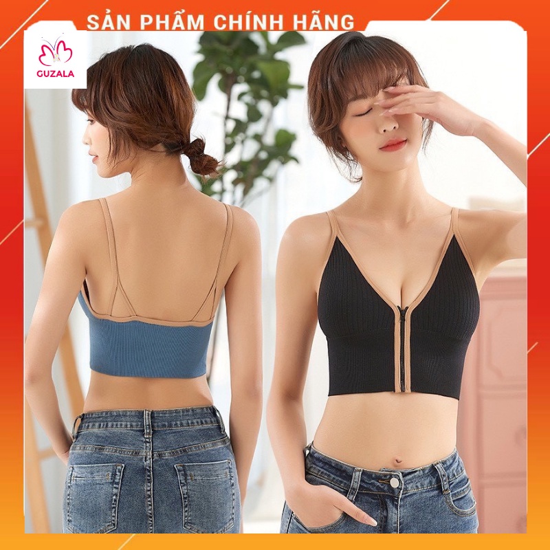 Áo Bra Nữ Khóa Trước Chất Đẹp Cao Cấp Có Mút Lót Nâng Ngực- Áo Bra Tập Gym, Yoga , Đi Biển Trẻ Trung, Sexy _TSDL61