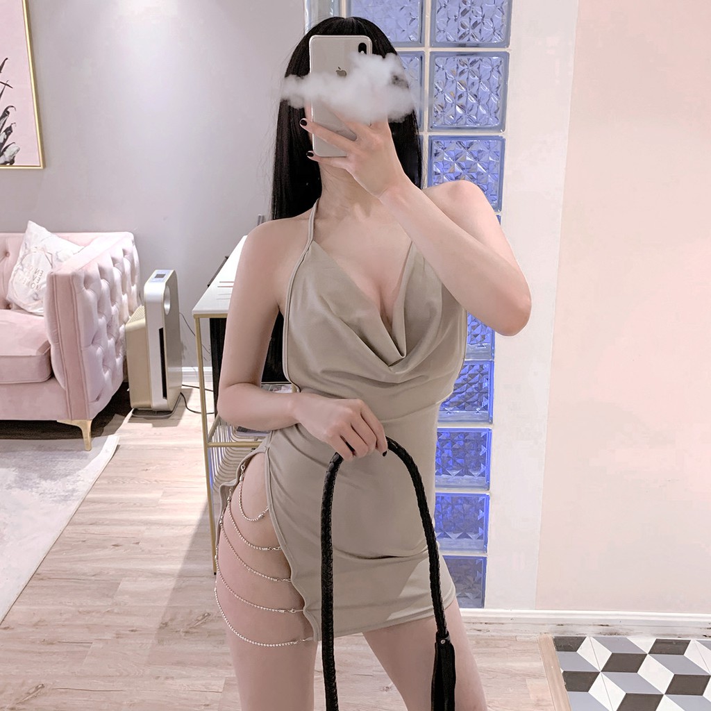 [Mã WAMT1505 giảm 10K đơn 0K] Đầm ôm body hở lưng xẻ hông gợi cảm quyến rũ