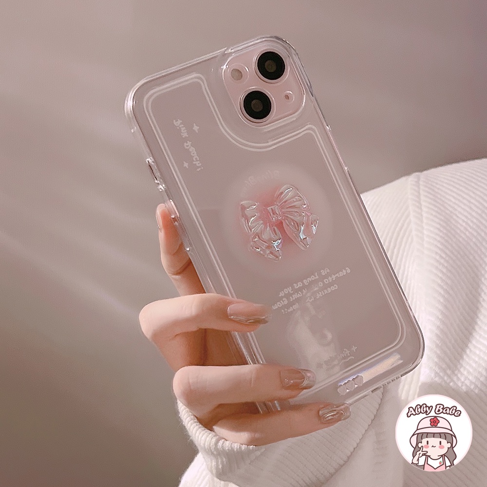 Ốp Điện Thoại TPU Mềm Trong Suốt Chống Sốc In Chữ Thắt Nơ Cho IP 13 12 11 Pro Max X XS XR 8 7 Plus