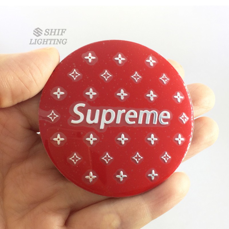 Hình dán Logo Supreme trang trí mâm bánh xe hơi