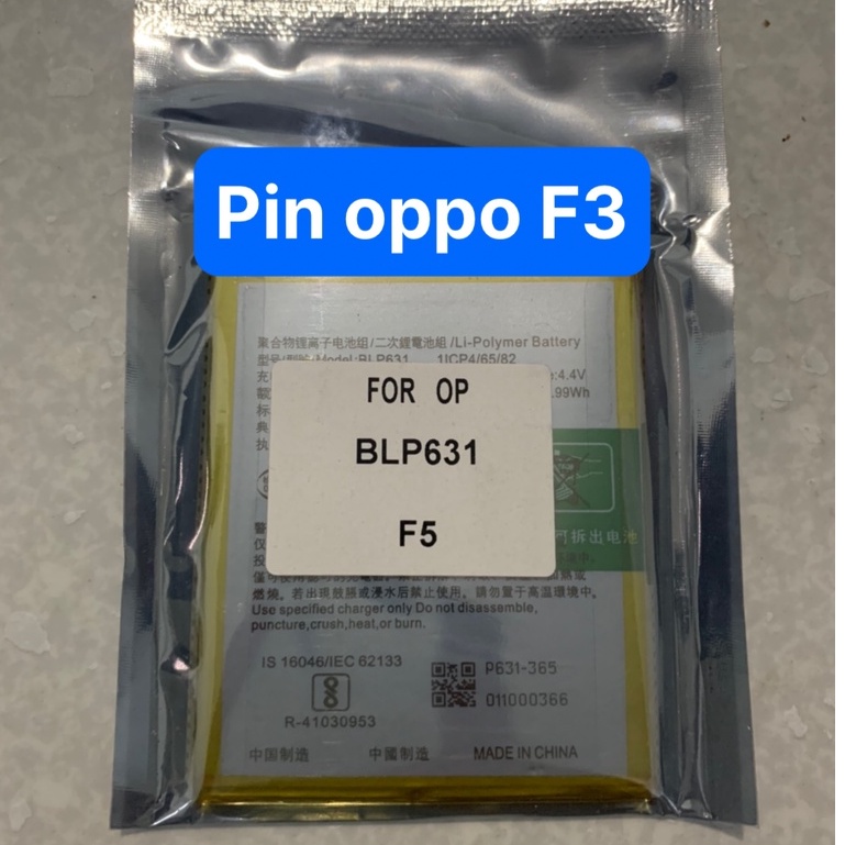 pin oppo F3 / BLP631 - pin zin 3200mAh