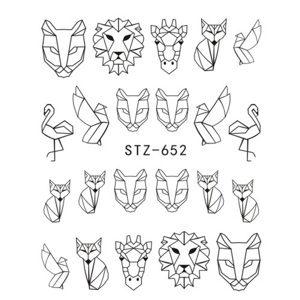 [Hàng mới về] Miếng Dán Trang Trí Móng Tay Diy Họa Tiết Động Vật Thời Trang