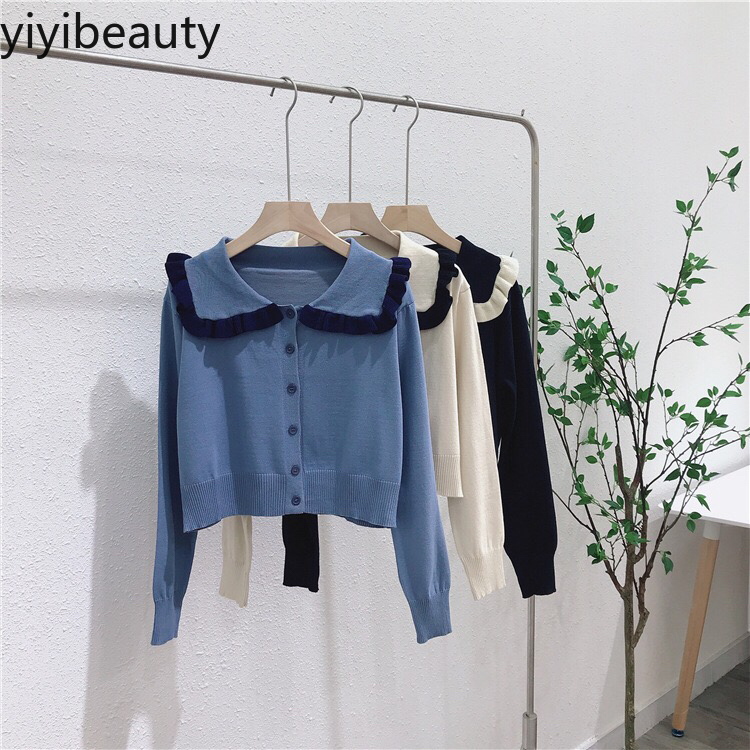 yiyibeauty 2020 women high waist slimming short style single-breasted long sleeve knitted cardigan top | BigBuy360 - bigbuy360.vn