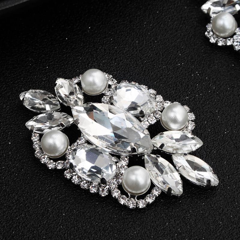 Khóa Kim Loại Đính Hoa Và Ngọc Trai Nhân Tạo Sang Trọng Cho Giày Cô Dâu