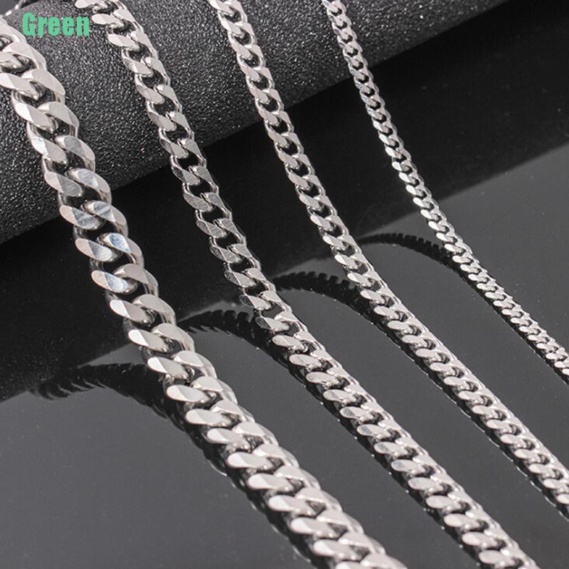 ✪Ting Size 4-6mm Men's Necklace Stainless Steel Cuban Link Chain Hip Hop Jewelry Gift