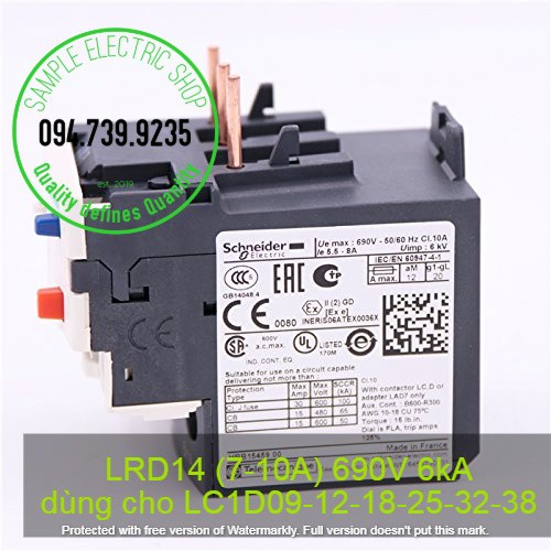 LRD14 - Relay nhiệt Schneider LRD14 (7-10A) -  Rơ le Nhiệt 7-10A