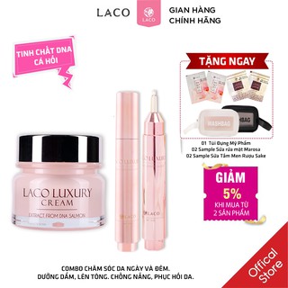 Combo Dưỡng Da Ban Ngày và Ban Đêm (Laco Luxury Ampoule + Luxury Cream)