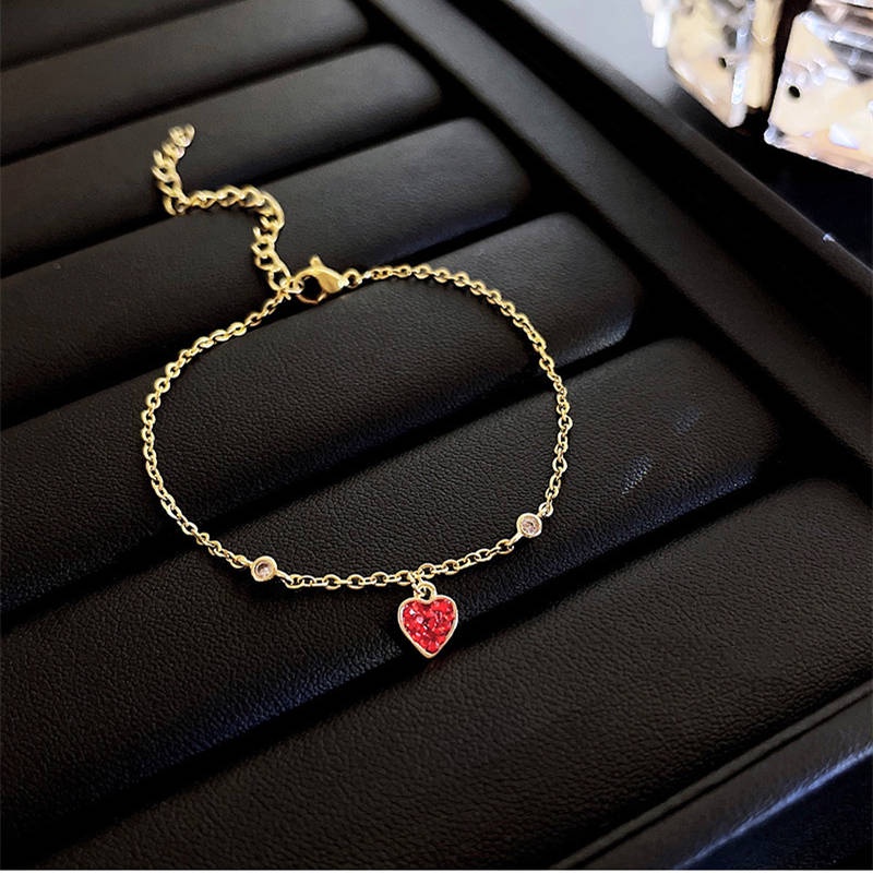 Vòng tay titan nữ lắc tay titan hình trái tim xinh xắn dễ thương phong cách trẻ trung mẫu mới 2022