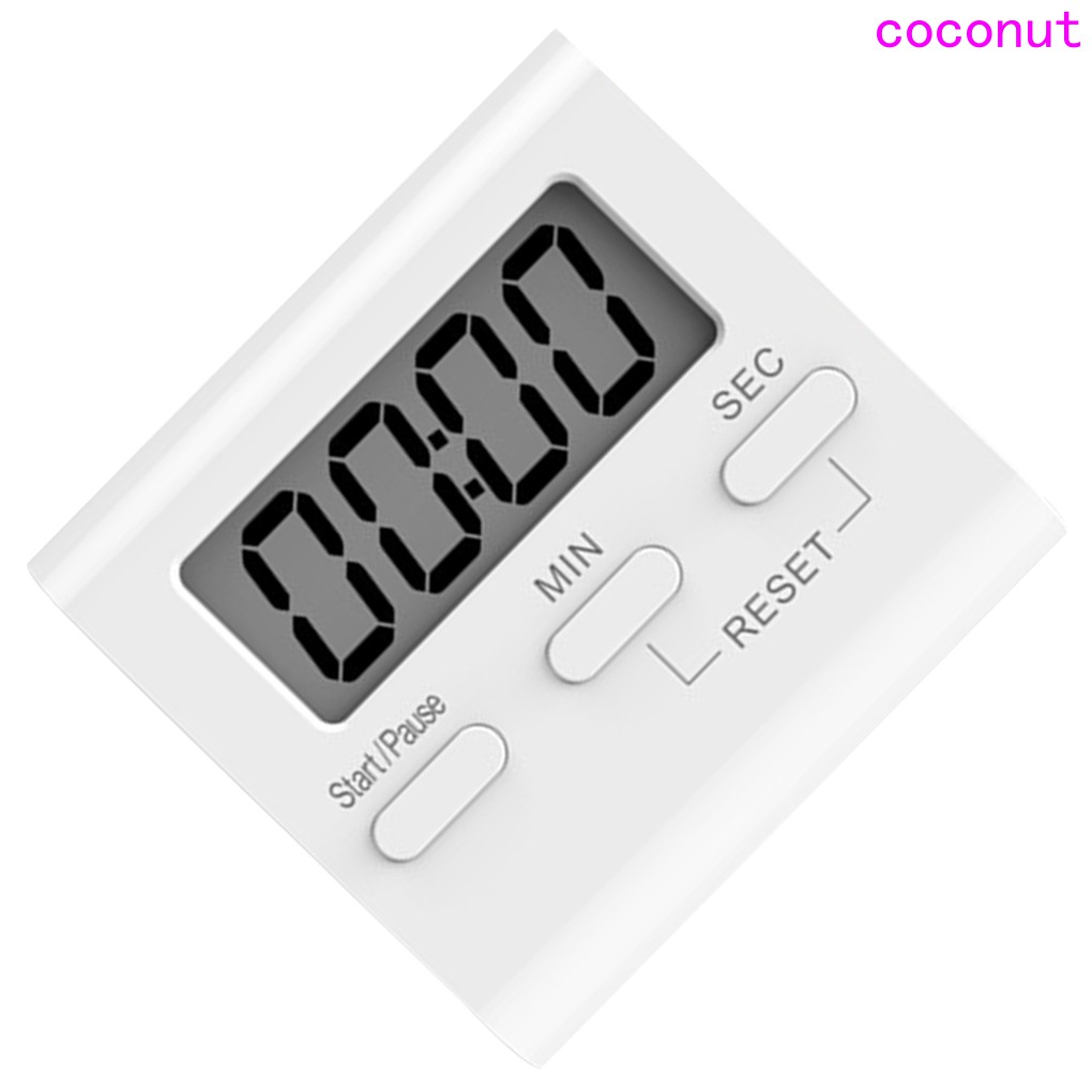 White LCD Digital Kitchen Cooking Timer Count Down Up Clock Loud Alarm Magnetic Hour Meter