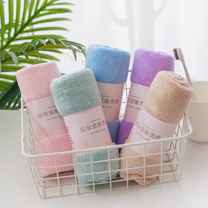 Khăn Mặt Lông Cừu Hàn Quốc Mềm Mại Thấm Hút Kích Thước 30x50cm