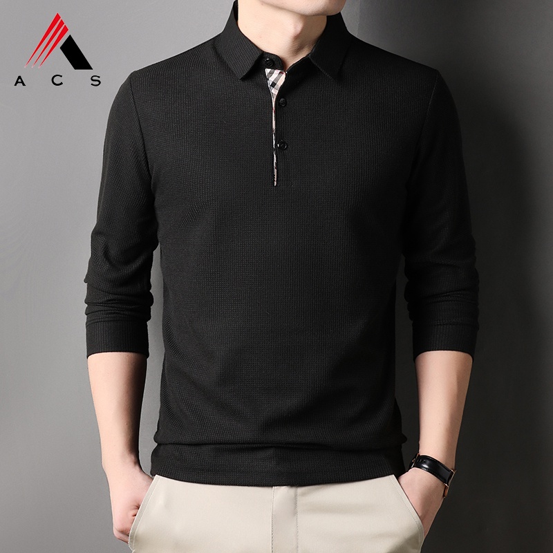Áo polo Dài Tay Thêu Họa Tiết 7 Màu Lựa Chọn Dành Cho Nam