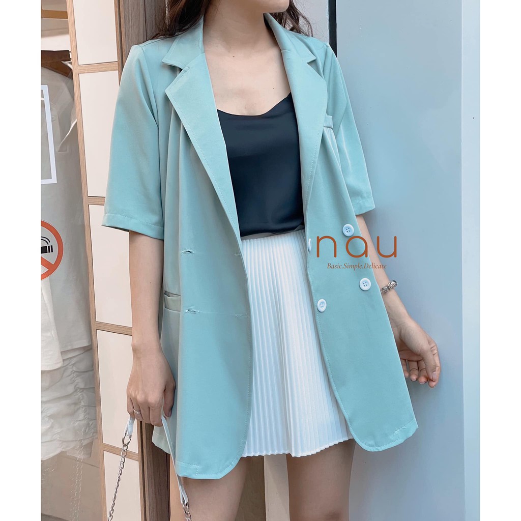 Áo blazer xanh mint tay ngắn siêu hot hit