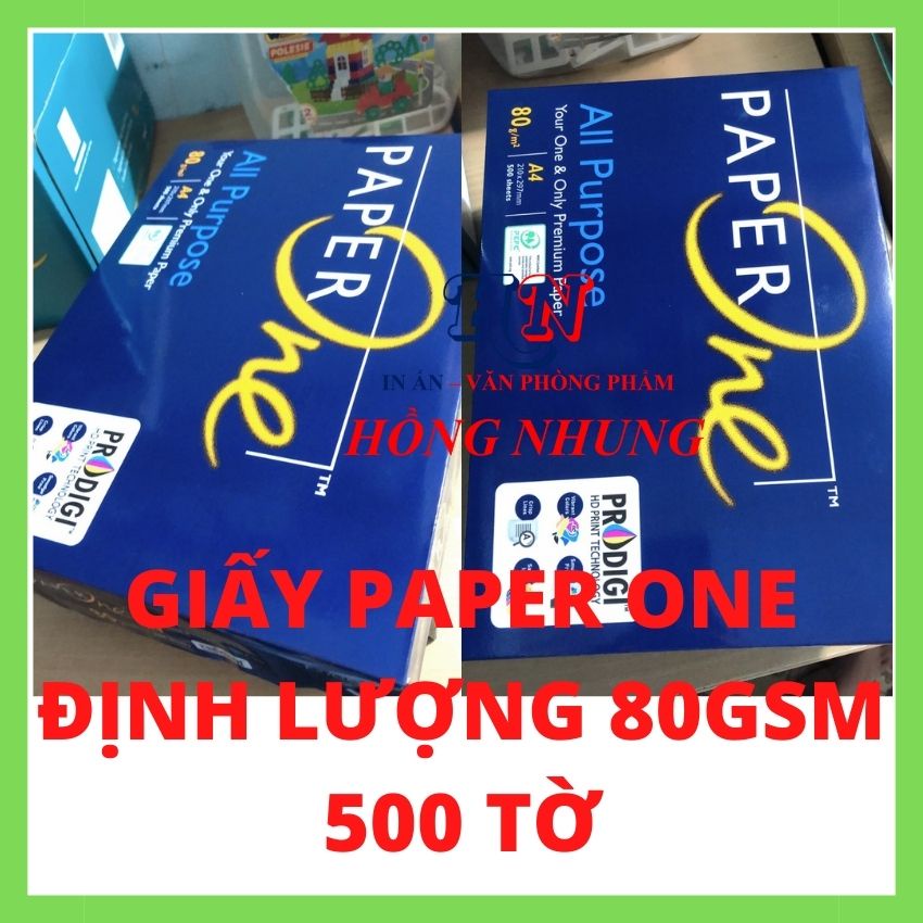 Giấy In Paper One Khổ A4, Định Lượng 80 Gsm, Số Lượng 500 Tờ, Giúp Bạn In Ấn Không Bị Kẹt Giấy