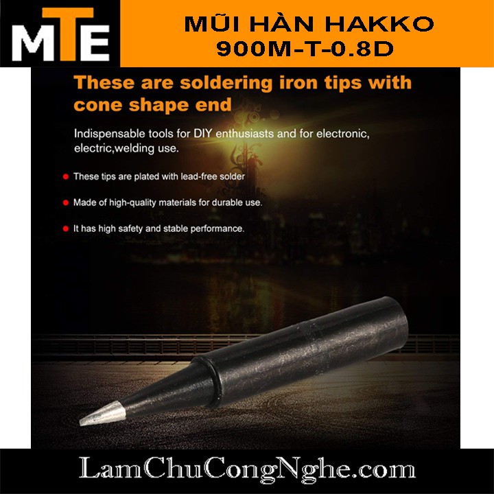 Mũi Hàn Hakko 900M-T-0.8D đen ( Loại tốt ) Mũi hàn thiếc tương thích với mỏ hàn 907, 936...