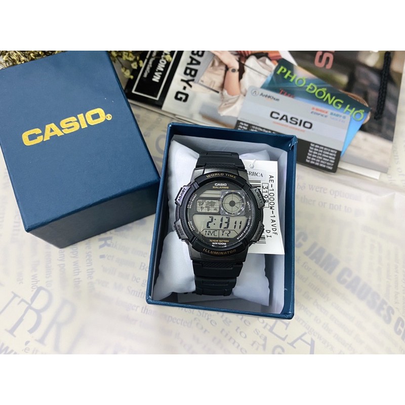 Đồng hồ nam dây nhựa Casio chính hãng Anh Khuê AE-1000W-1AVDF