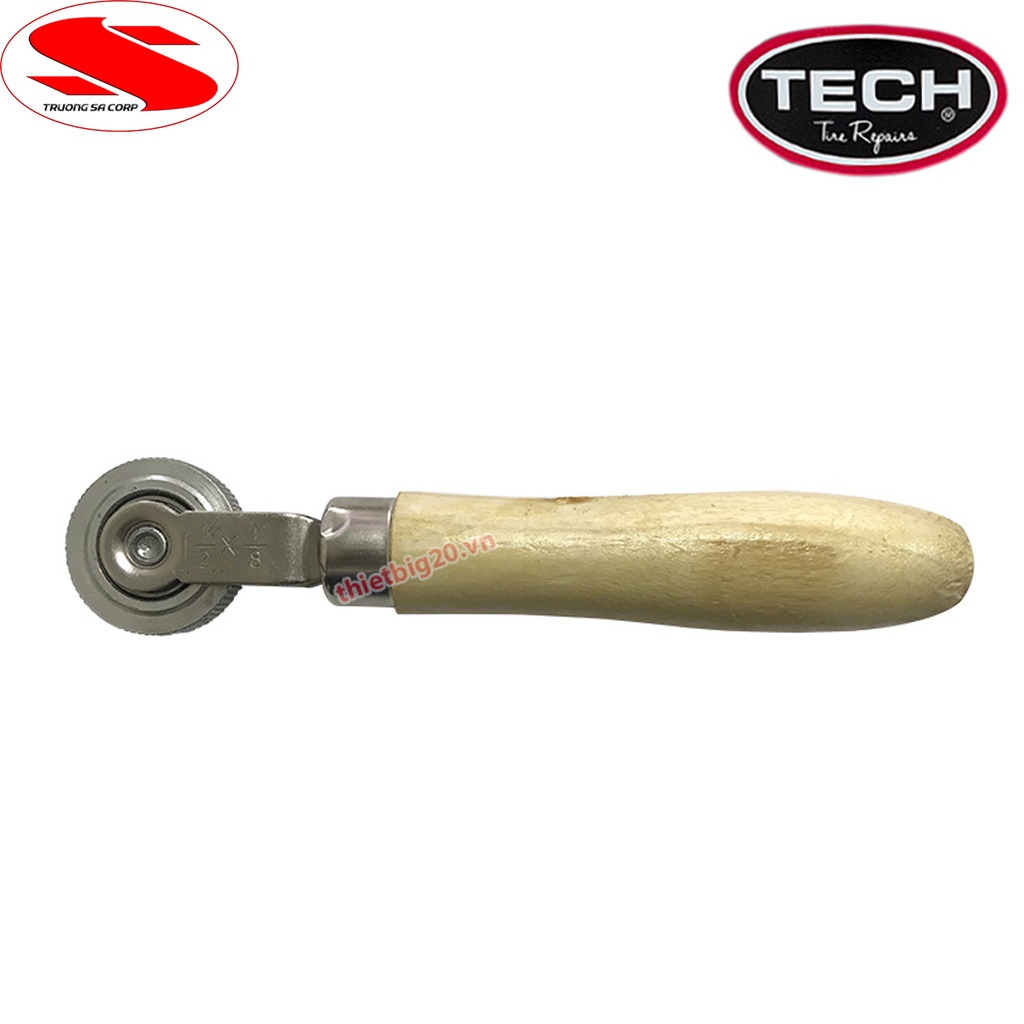 Dụng cụ con lăn miếng vá xe hơi và xe máy, cán gỗ GCL01-6G